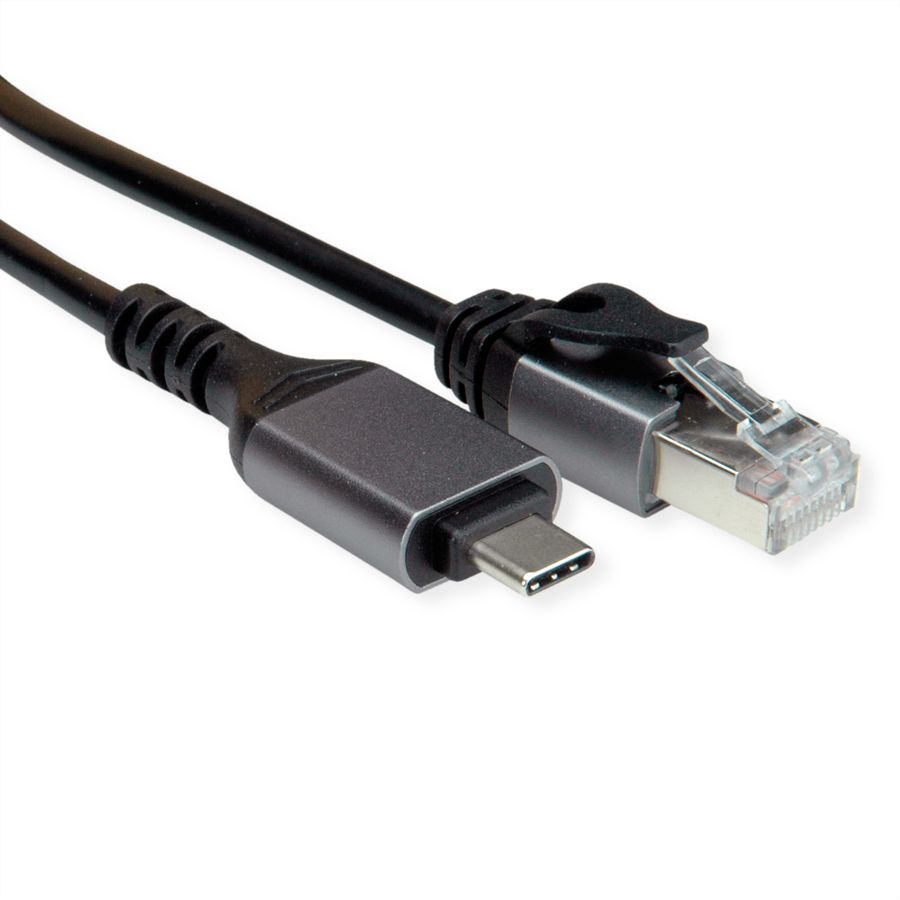 VALUE USB-C zu Gigabit Ethernet Konverterkabel, schwarz, 5 m