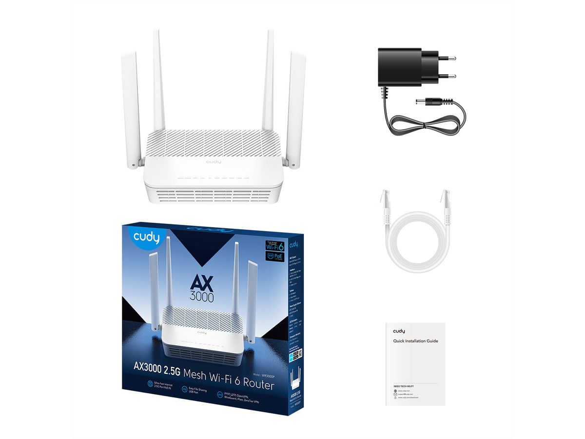 CUDY WR3000P AX3000 Wi-Fi 6 MESH Router