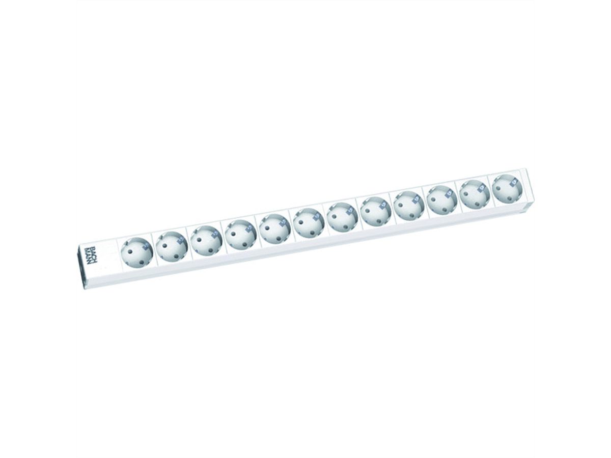 BACHMANN ALU 1HE 12xCEE7/3 Strom 2,0m CEE7/7 565mm