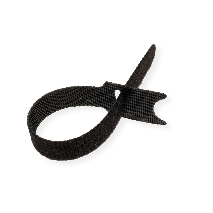 VALUE Klettbänder mit Lasche, 20Stk., schwarz, 15 cm
