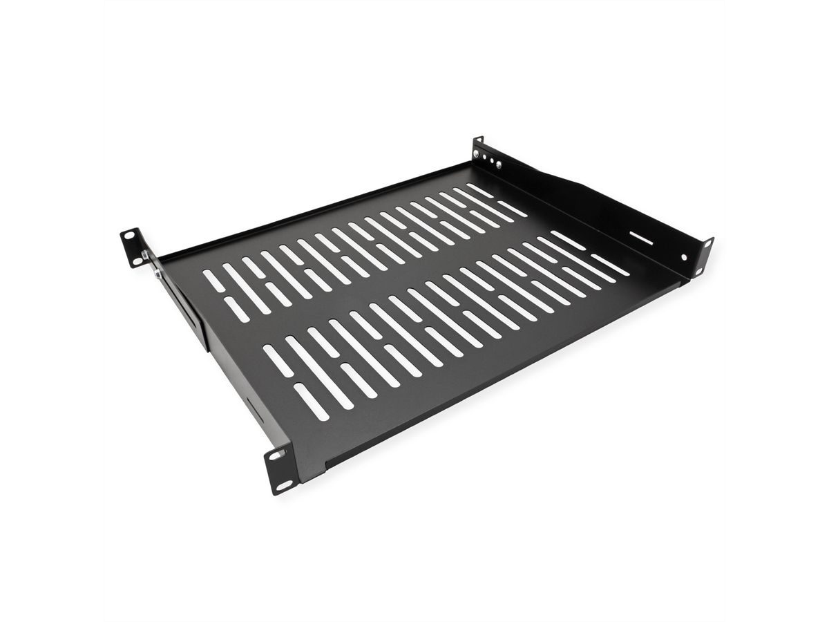 VALUE 19-Zoll-Geräteträger 1 HE, T: 350mm, max. 25 kg, U-Form, schwarz