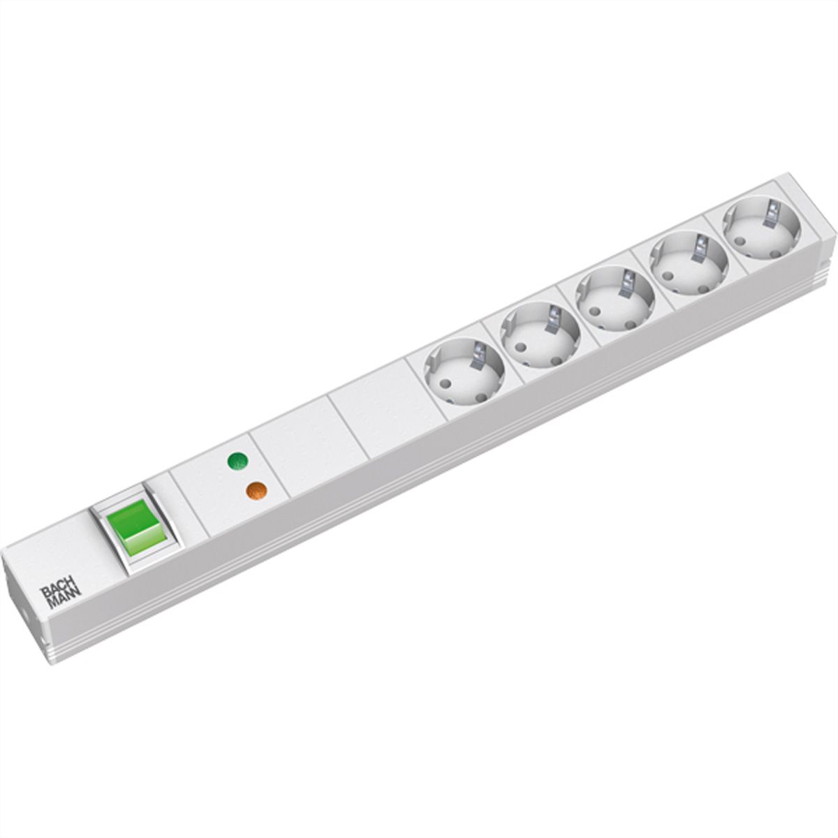 BACHMANN 19" Steckdosenleiste 5-fach mit GVS mit Schalter