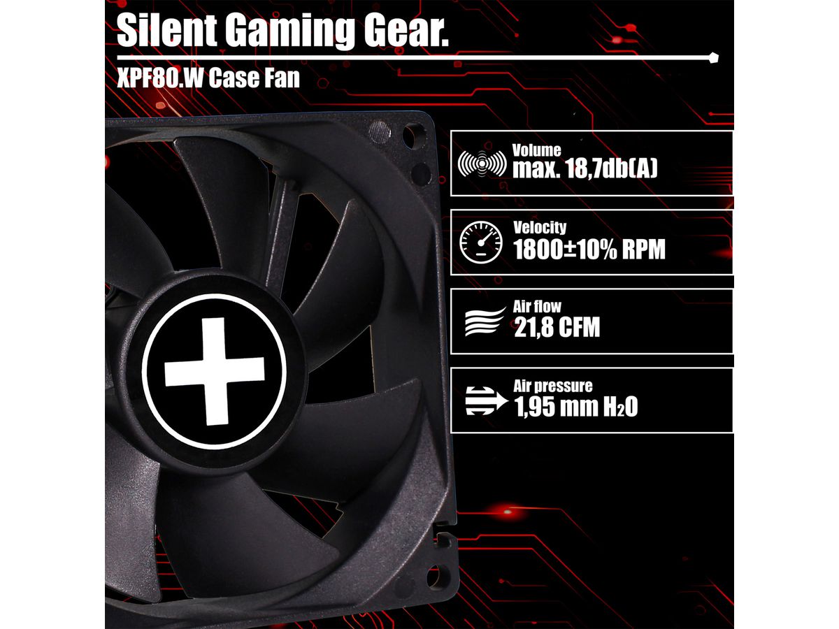 Xilence XPF80.W 80mm Gehäuselüfter, 3PIN, White Box