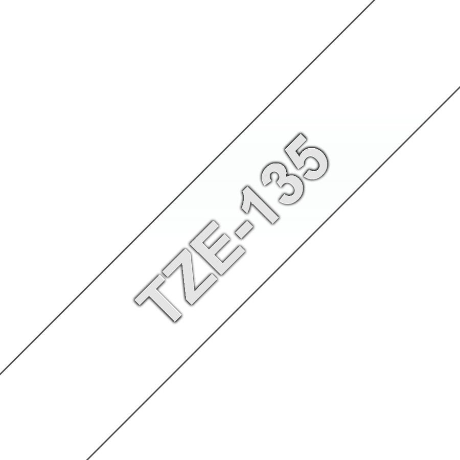 Brother TZE-135 Etiketten erstellendes Band Weiss auf Transparent