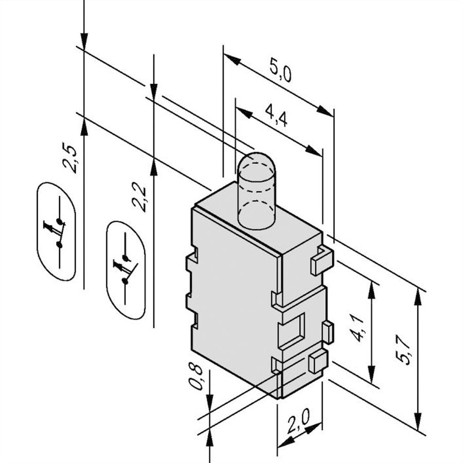 SCHROFF Mikroschalter für Carrier (Mid-size-AdvancedMC-Module) - MICRO SCHALTER SDS001 10STK