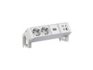 BACHMANN DESK2 ALU WHITE 2xCEE7/3 1xUSB A/C 22W 0,2m GST18