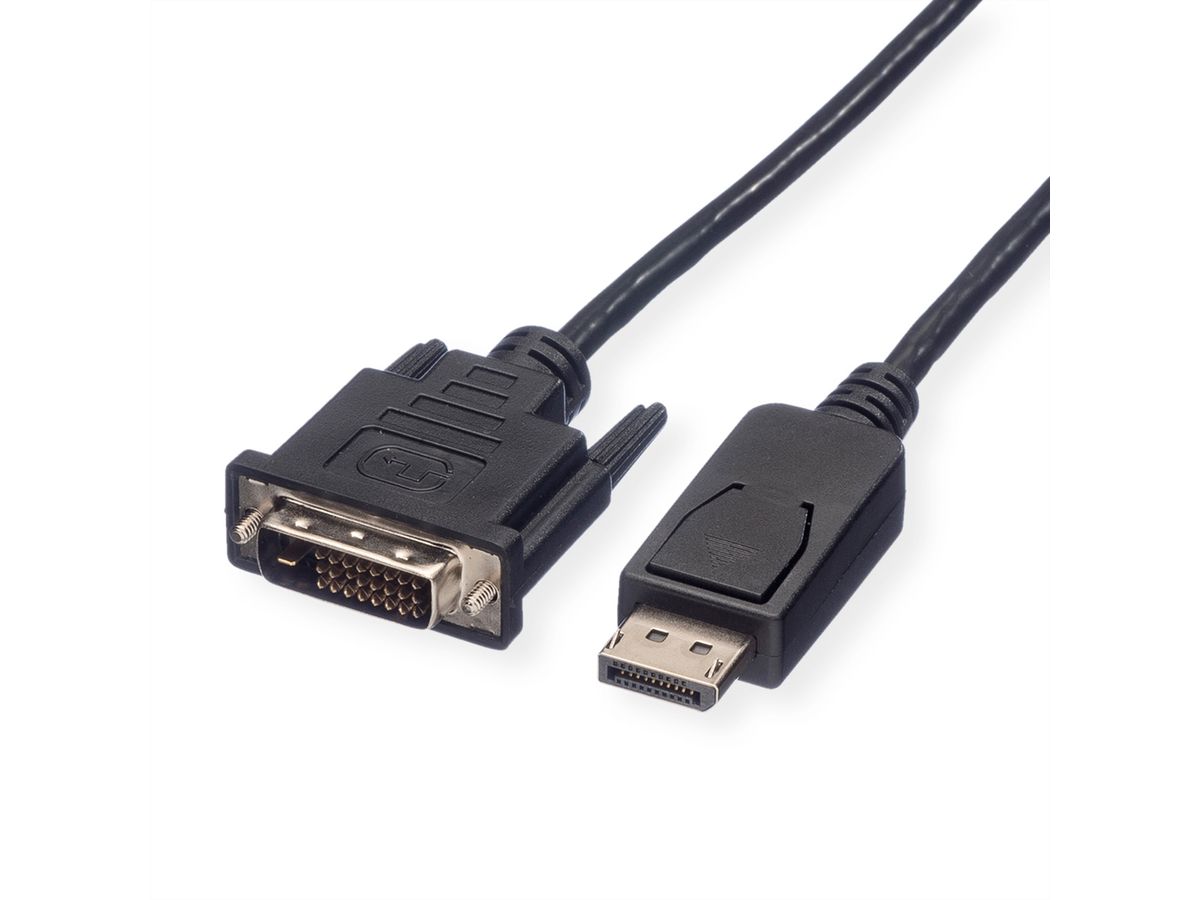 ROLINE DisplayPort Kabel DP ST - DVI ST, schwarz, 1 m