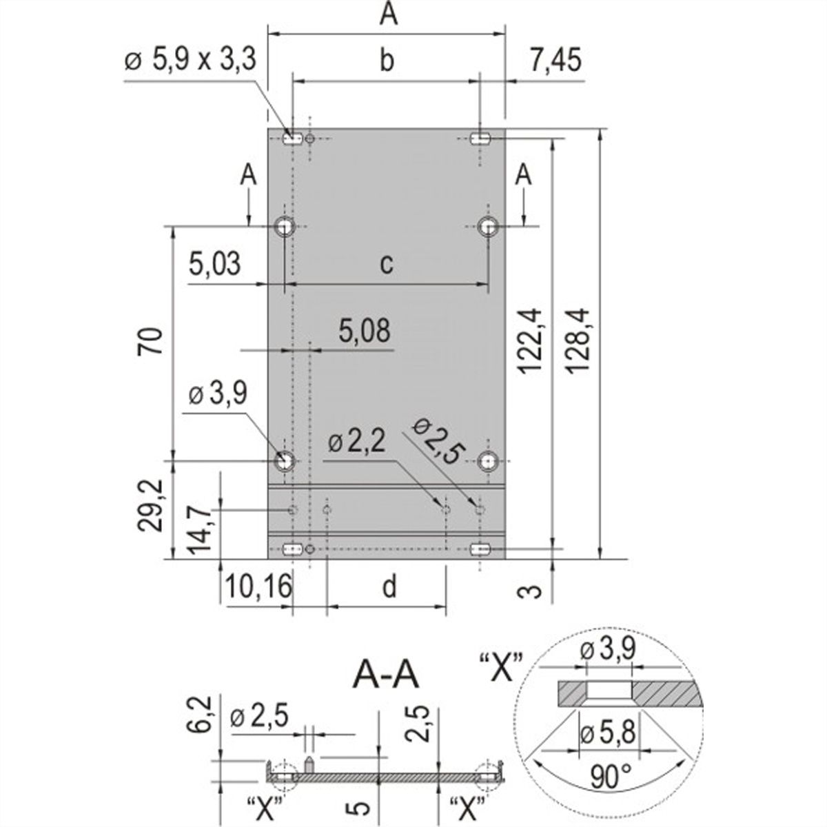 SCHROFF Frontplatte für Kassetten, Schirmbar mit EMV-Textildichtung - KAS FPL EMV TEXTIL 3HE 14TE