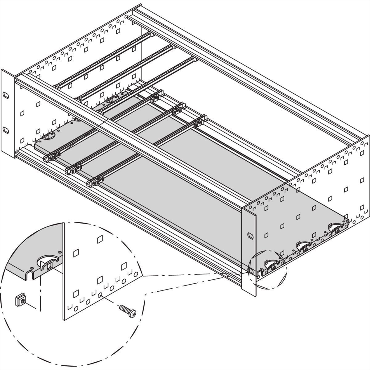 SCHROFF Montageplatte Standard - MONTAGEPLATTE 280T 63TE