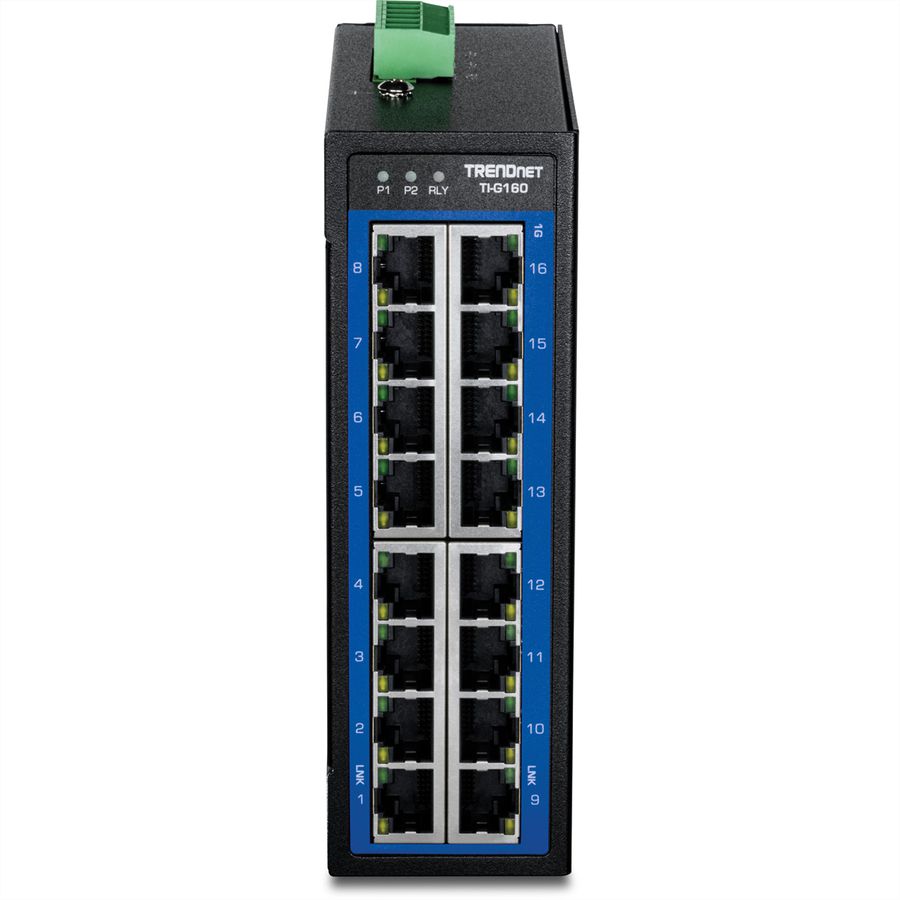 TRENDnet TI-G160 16-Port Gigabit Switch Industrial, DIN-Rail