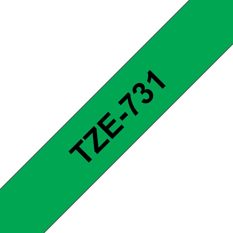 Brother TZe-731 Schriftband – schwarz auf grün