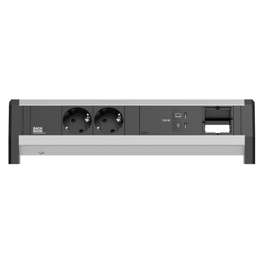 BACHMANN DESK 2xCEE7/3 1xUSB C/C 100W, 1xCM