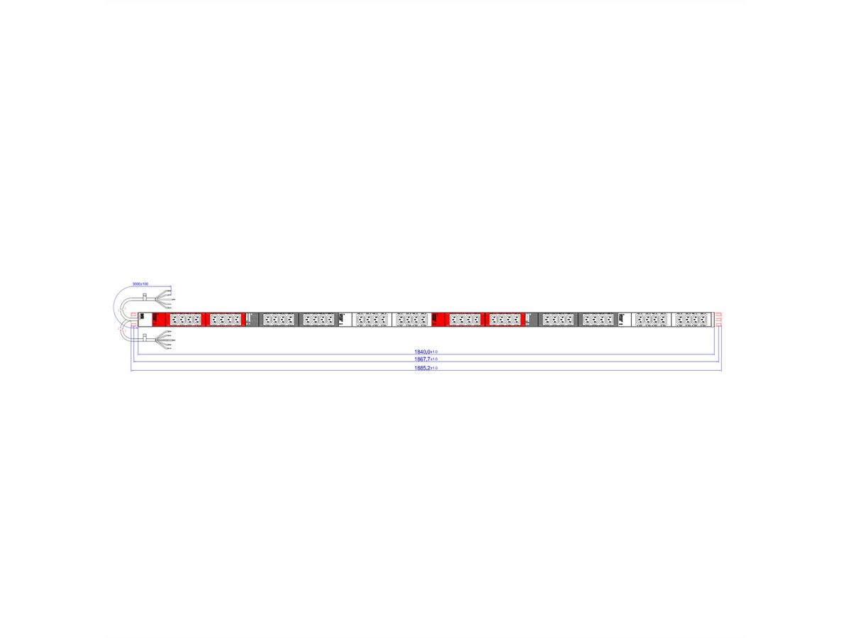 BACHMANN IT PDU ALU 0HE 48x C13 2x3x32A offen