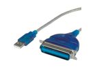 VALUE USB Konverter Kabel USB nach IEEE 1284, türkis, 1,8 m