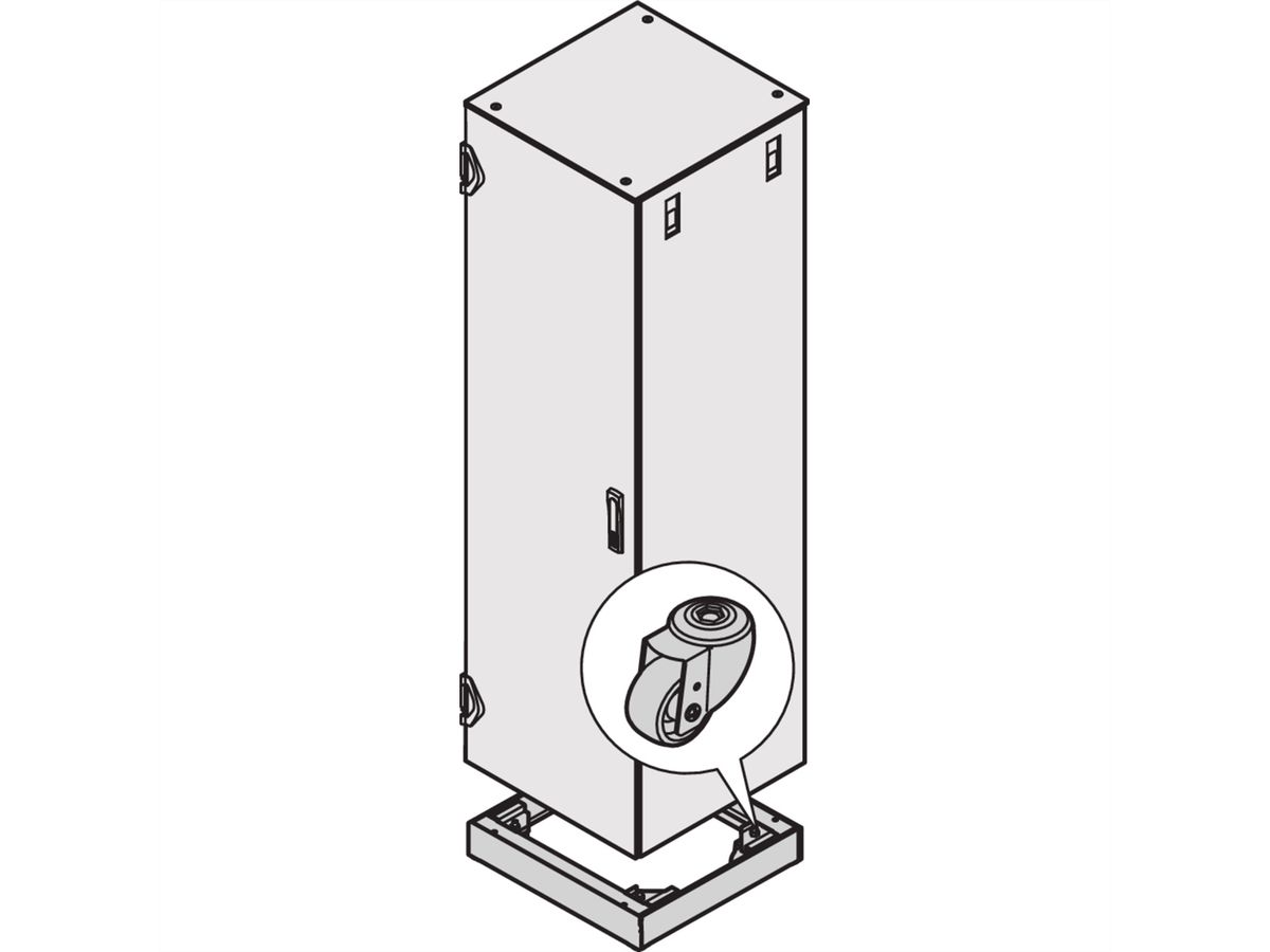 SCHROFF Sockel, fahrbar - SOCKEL FAHRB. 800B 800T 7021