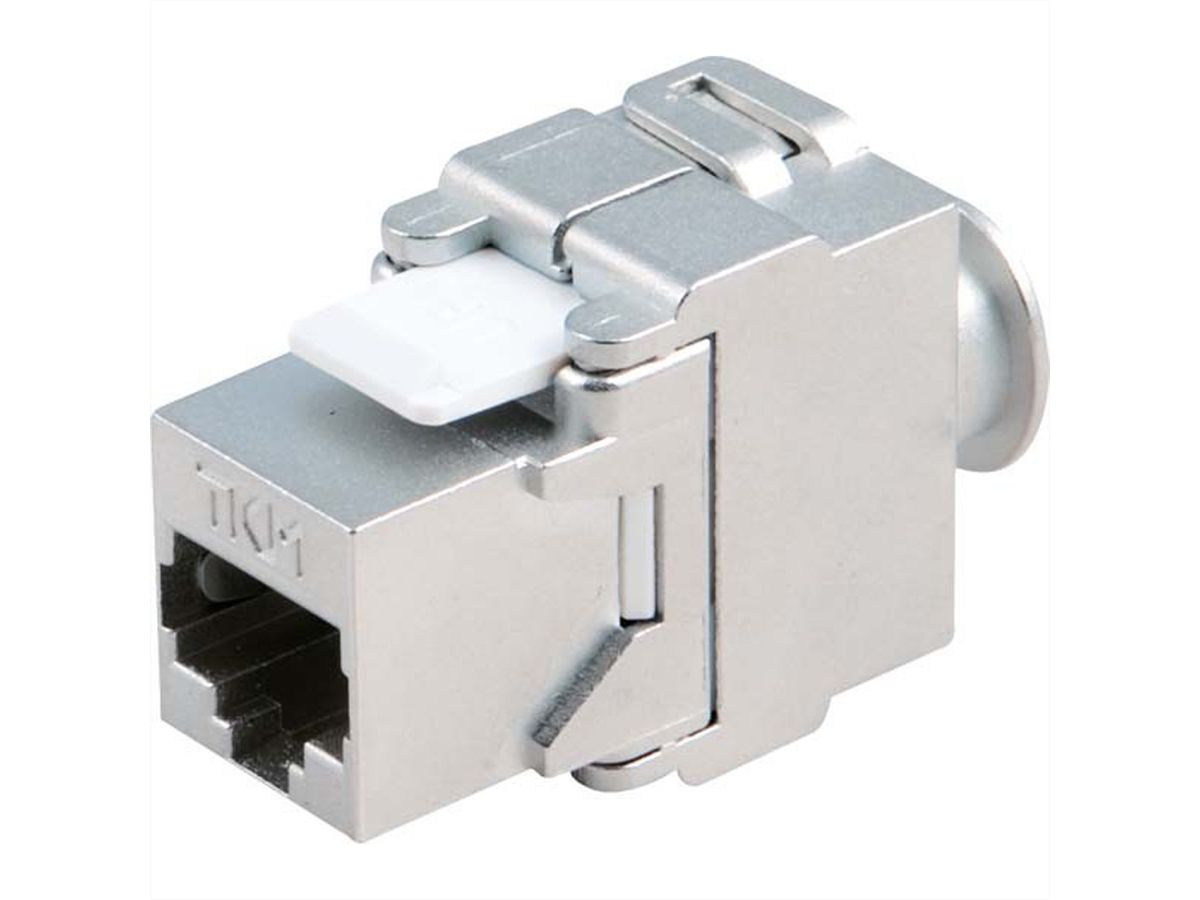 BACHMANN Keystone CAT6a STP Kupplung, RJ45/LSA-Anschlusstechnik 10GB, metallic