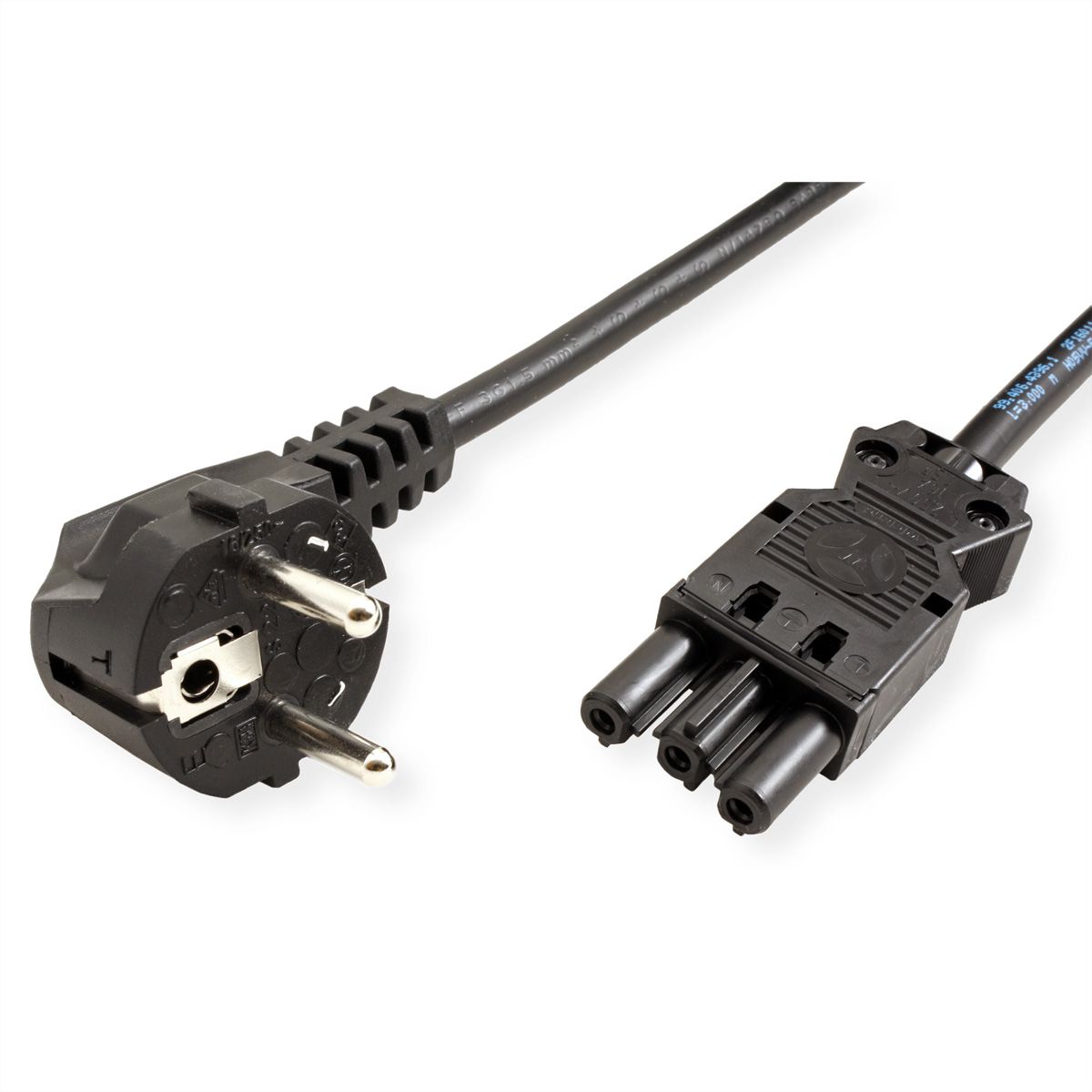 BACHMANN Gerätezuleitung Schutzkontakt/Gerätekupplung GST18-3, schwarz, 1,5 m