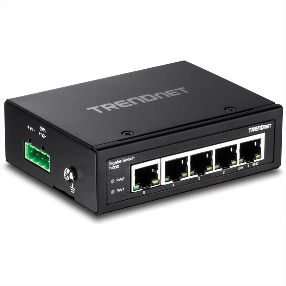 TRENDnet TI-G50 5-Port Gehärteter Industrieller Gigabit DIN-Rail Switch