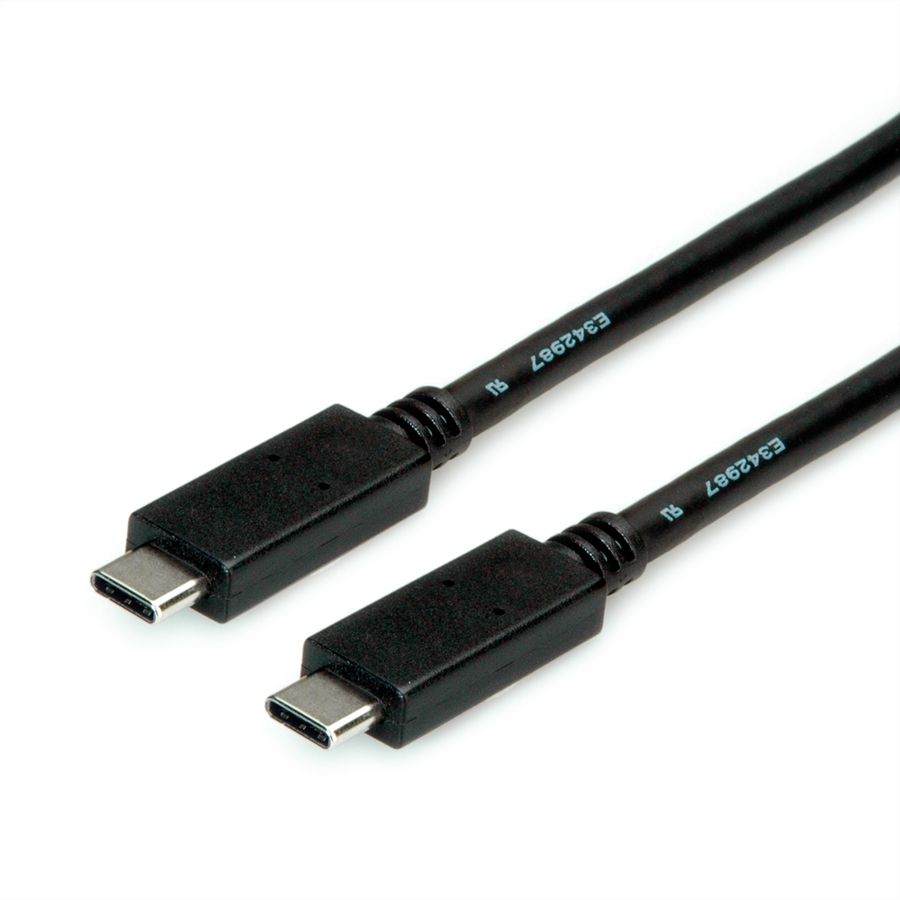 ROLINE USB 3.2 Gen 2 Kabel, USB C-C, ST/ST, 4K UHD-1, 10Gbit/s, Emark, 100W, schwarz, 2 m
