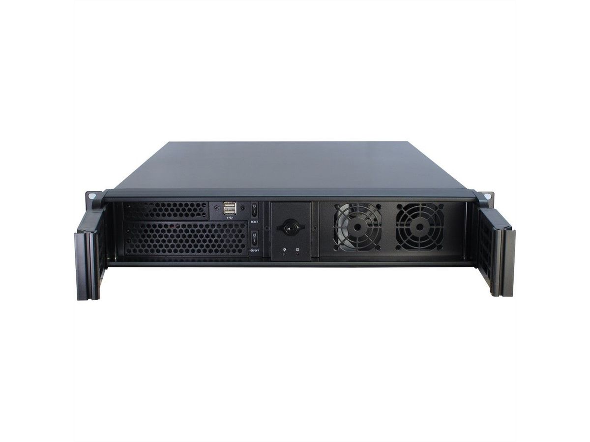 19" Servergehäuse, 2HE, lang, schwarz