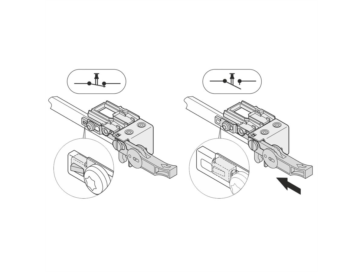 SCHROFF Mikroschalter, Öffner, für AdvancedMC- Carrier (Compact- und Full-size-Module) - MIKROSCHALT.CARRIER NC 10STK