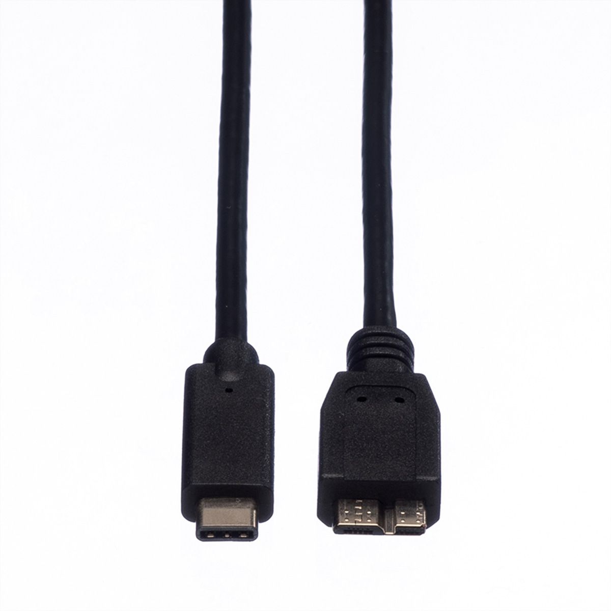 ROLINE USB 3.2 Gen 1 Kabel, C-Micro B, ST/ST, schwarz, 0,5 m
