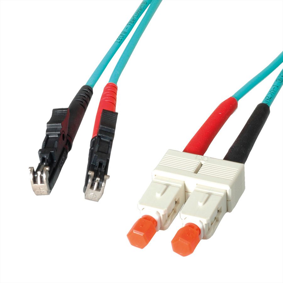 LEONI LWL-Kabel duplex 50/125µm OM3, R&M E2000 / Suhner SC, 10 m