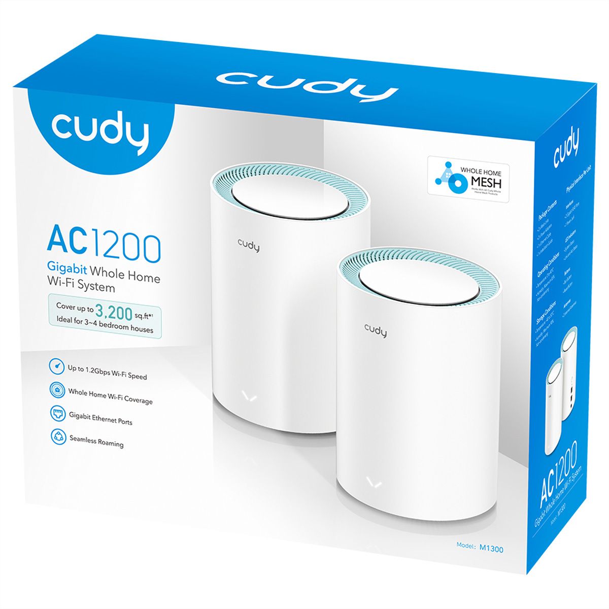 CUDY M1300 AC1200 Wi-Fi Mesh Solution 2er-Pack Gigabit