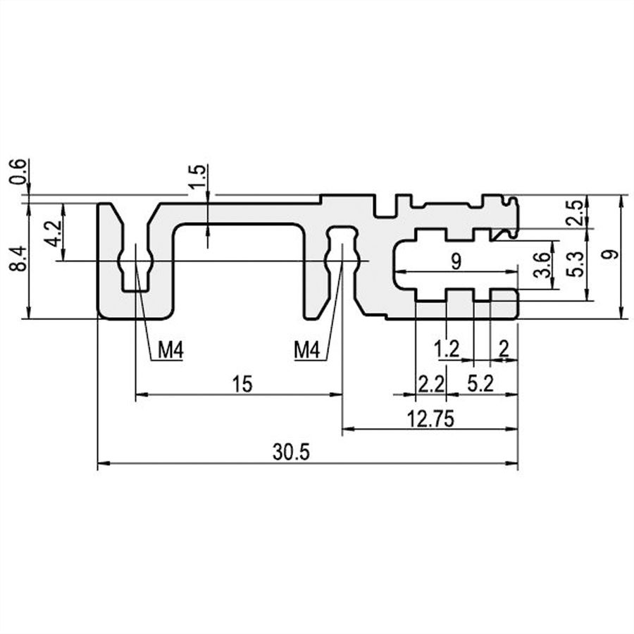 SCHROFF Typ H-VT stabil, vertiefter Einbau - MODULSCH. HINTEN 42TE H VT
