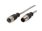 METZ CONNECT M12 Sensor-/Aktorleitung, A-kodiert, M12 Stecker gerade - M12 Buchse gerade, grau, 1 m