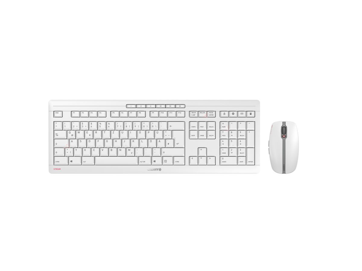 CHERRY Stream Desktop Recharge Tastatur Maus enthalten Universal RF Wireless QWERTY UK Englisch Grau