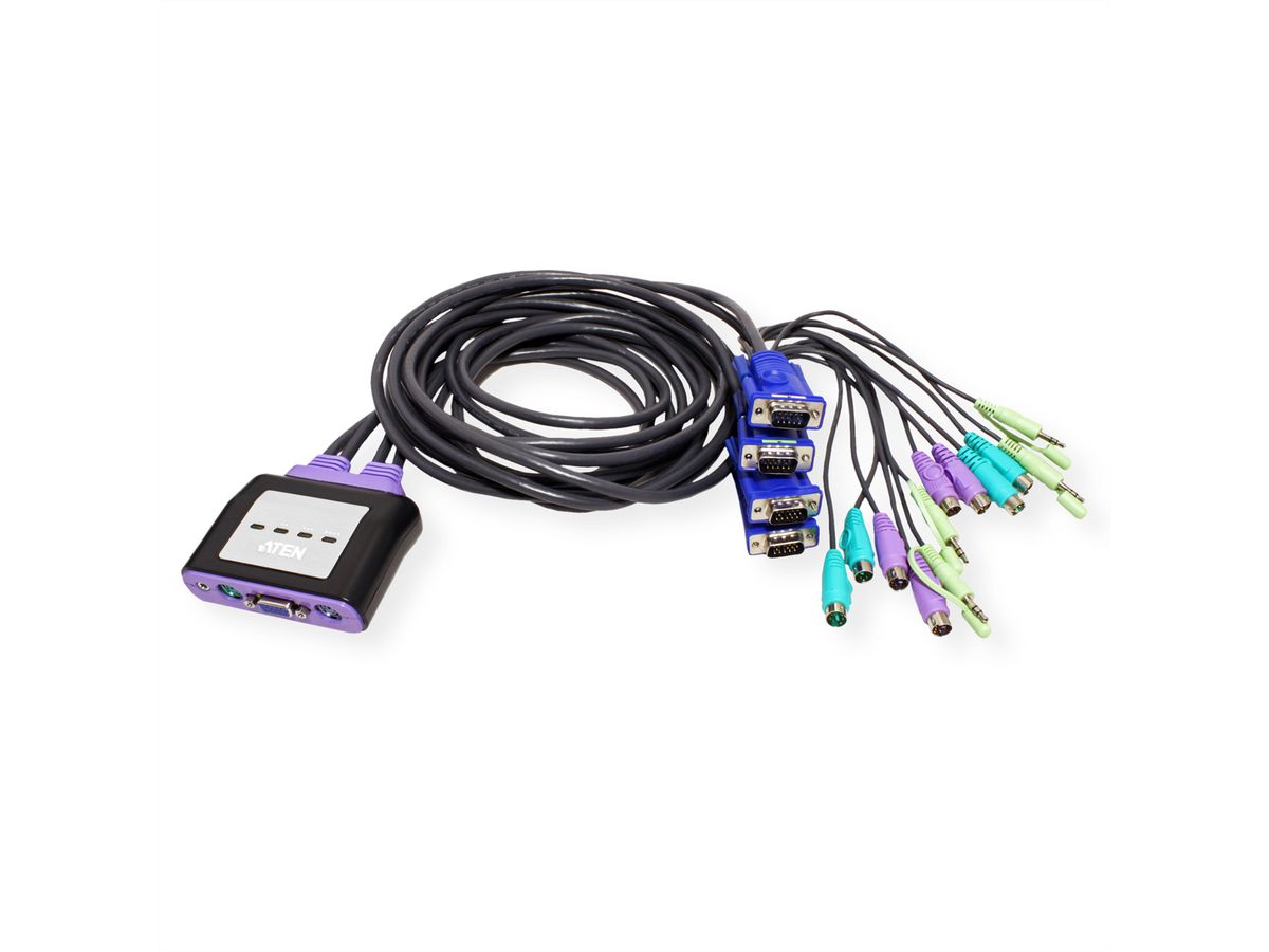 ATEN CS64A 4P PS/2 VGA KVM Switch Audio, 1,8 m