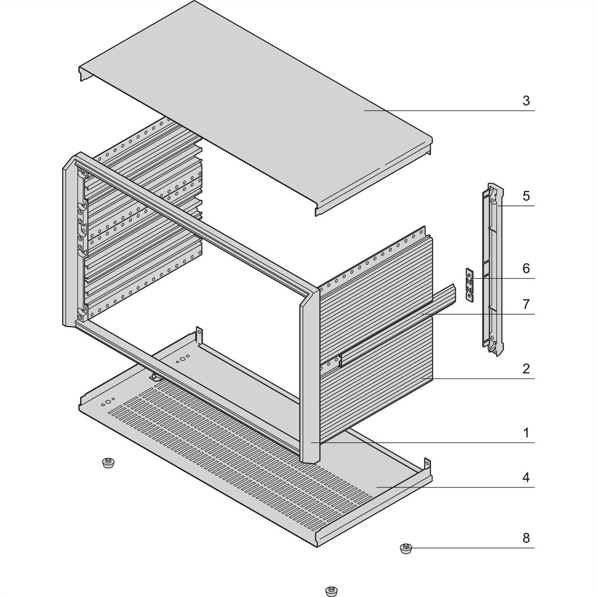 SCHROFF Gehäuse 4 und 6 HE, ungeschirmt - PROPAC PRO GEH.6HE 84TE 446T