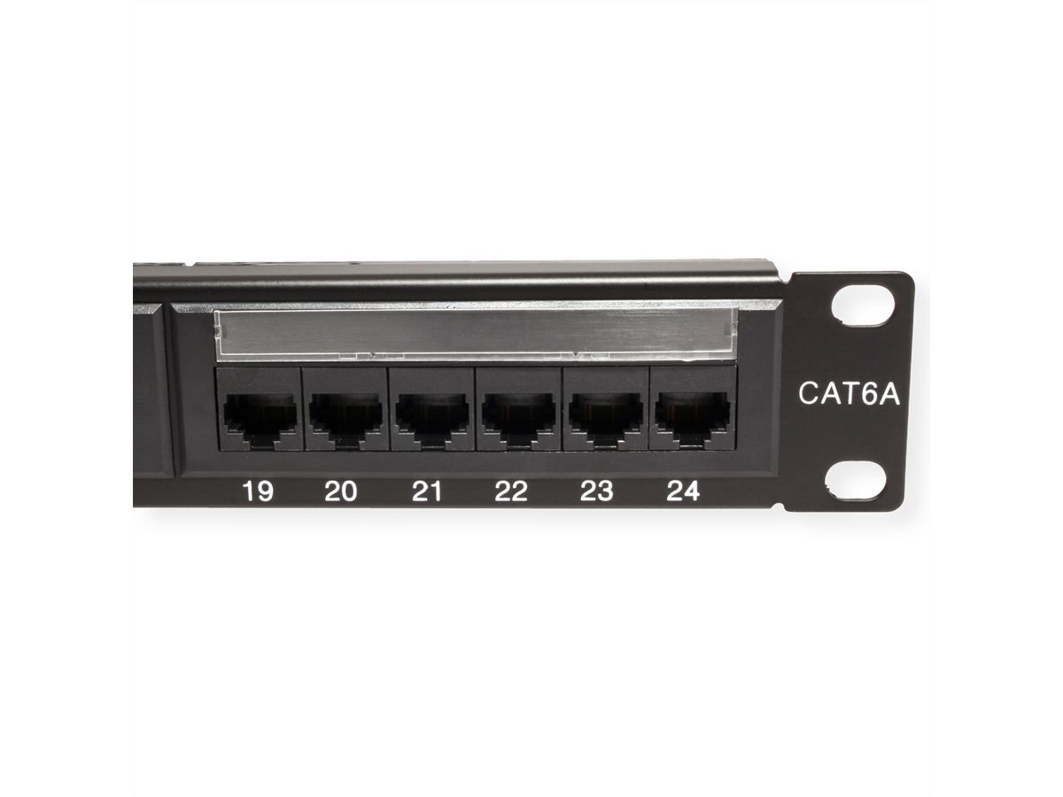 VALUE Kat.6A (Class EA) 19"-Patchpanel, 24 P, ungeschirmt, schwarz