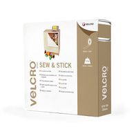 VELCRO® Klettband zum Aufnähen & Aufkleben, Haken & Flausch 20mm x 25m Weiß