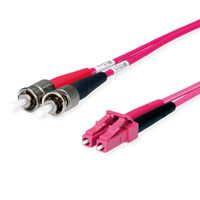 TELEGÄRTNER Duplex-Adapterkabel 50/125 OM4, 2x ST, 1x LC Duplex Stecker, violett, 5 m