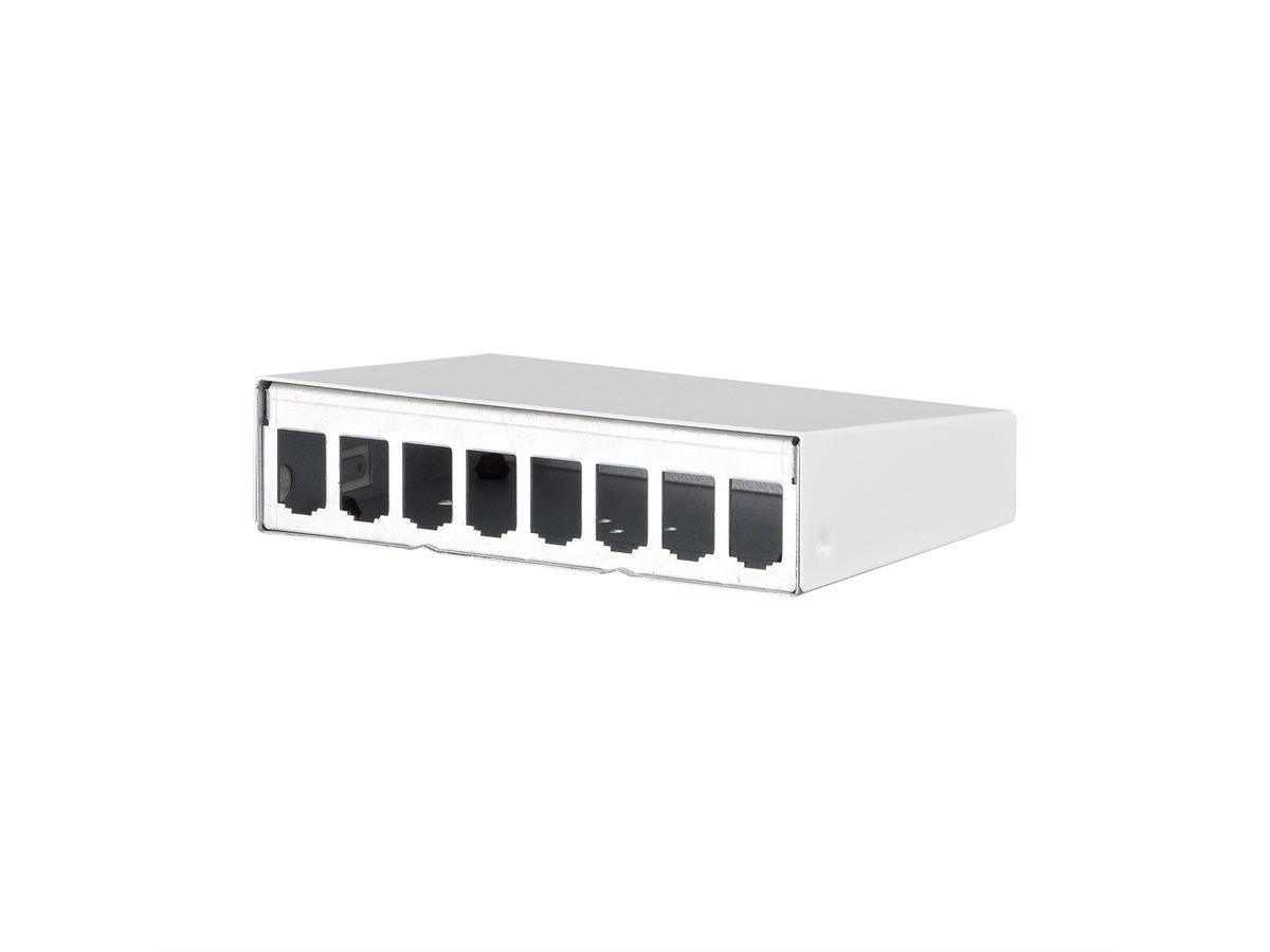 METZ CONNECT Modul AP-Gehäuse 8 Port reinweiß RAL9010