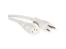 VALUE Netzkabel T12 auf C13, weiß, 1,8 m