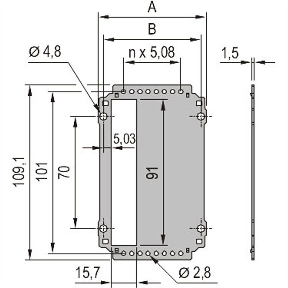 SCHROFF KAS RUECKWAND S1 3HE 10TE