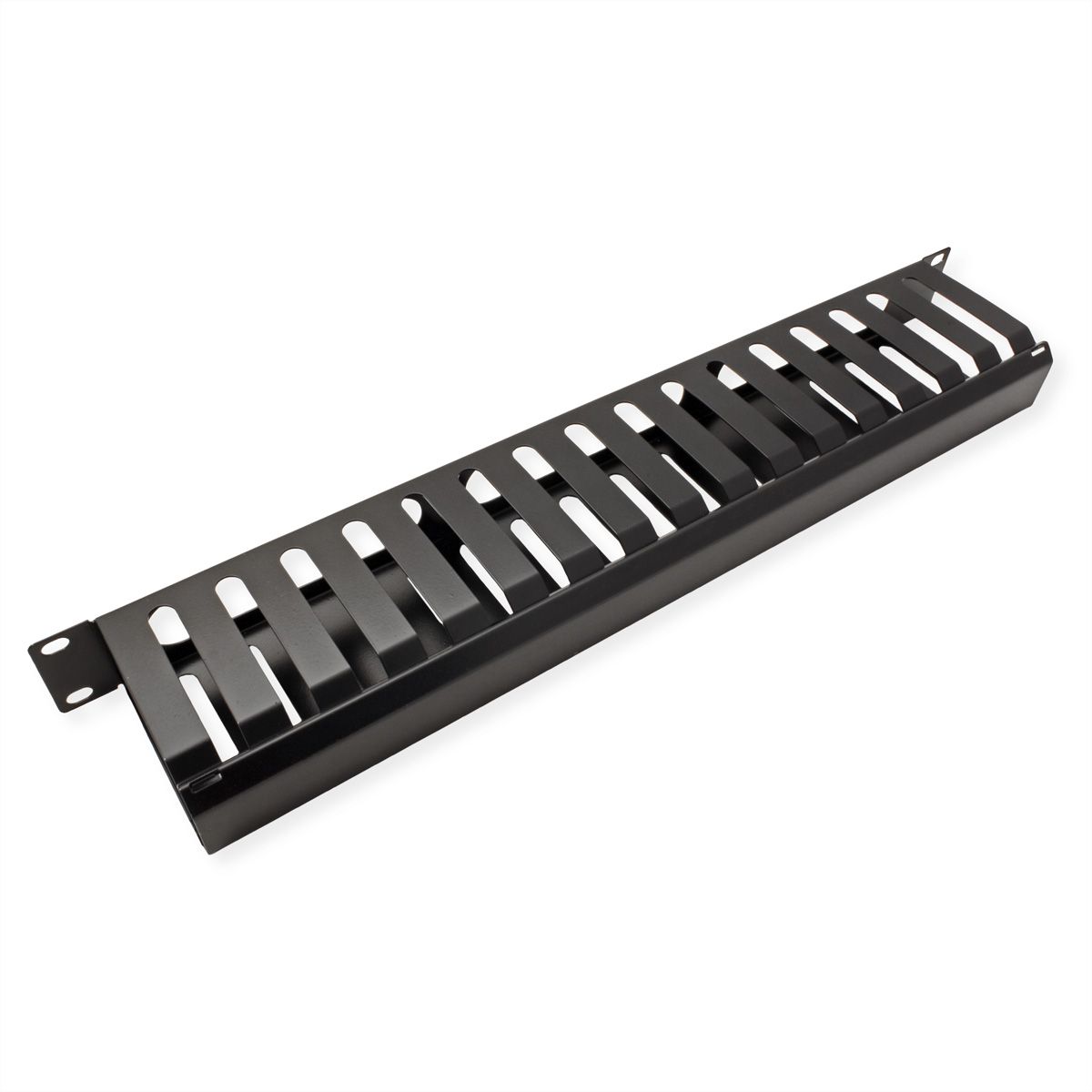 VALUE 19-Zoll-Frontplatte 1 HE mit Rangierkanal 40 x 80 mm, schwarz