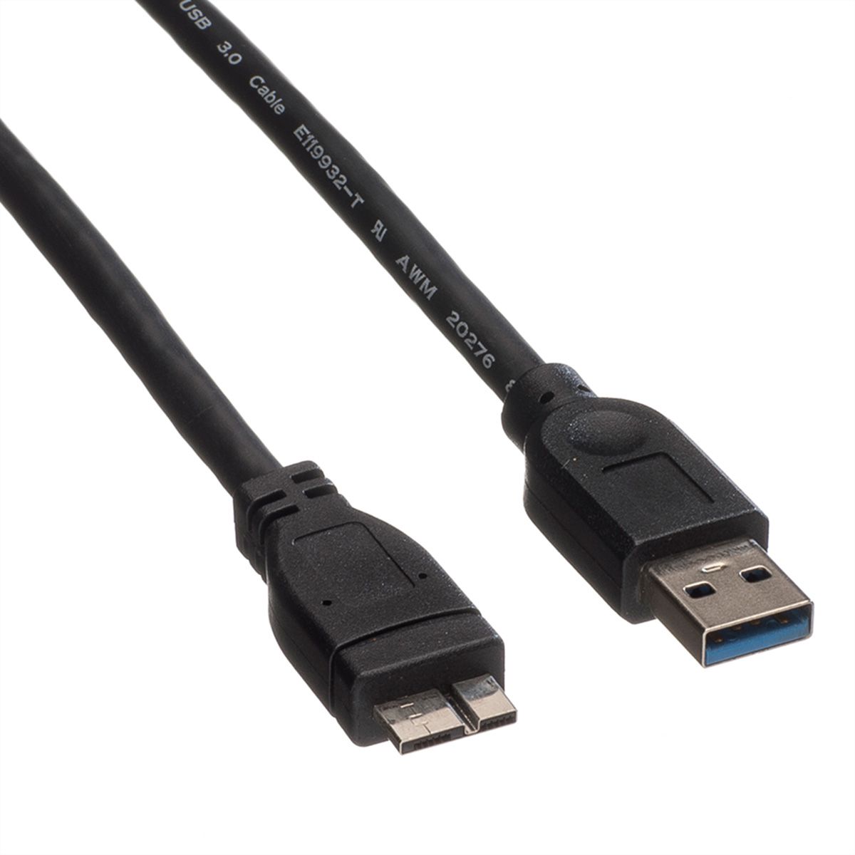 ROLINE USB 3.2 Gen 1 Kabel, A ST - Micro A ST, schwarz, 0,8 m