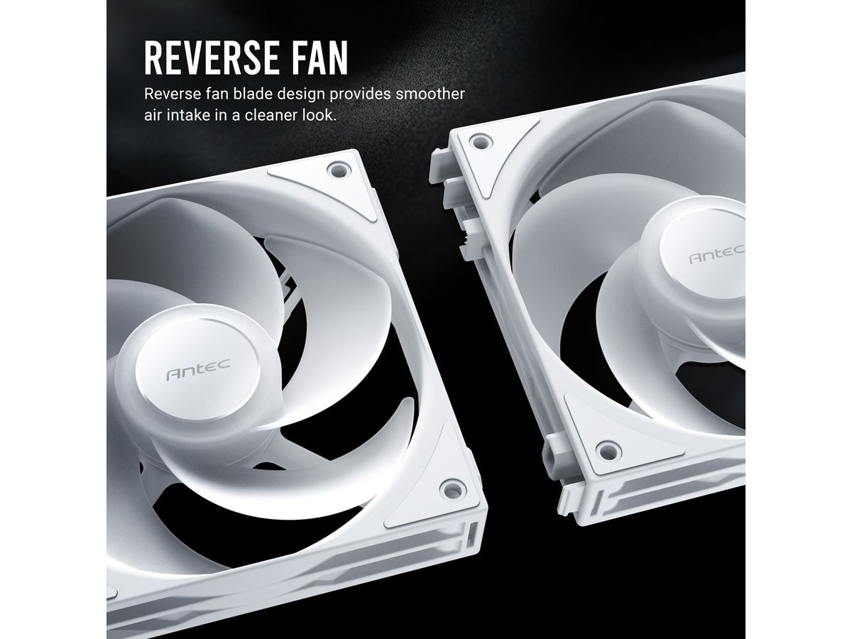 ANTEC C120 ARGB Fan Reverse PC Gehäuselüfter 120mm 3er Pack, schwarz