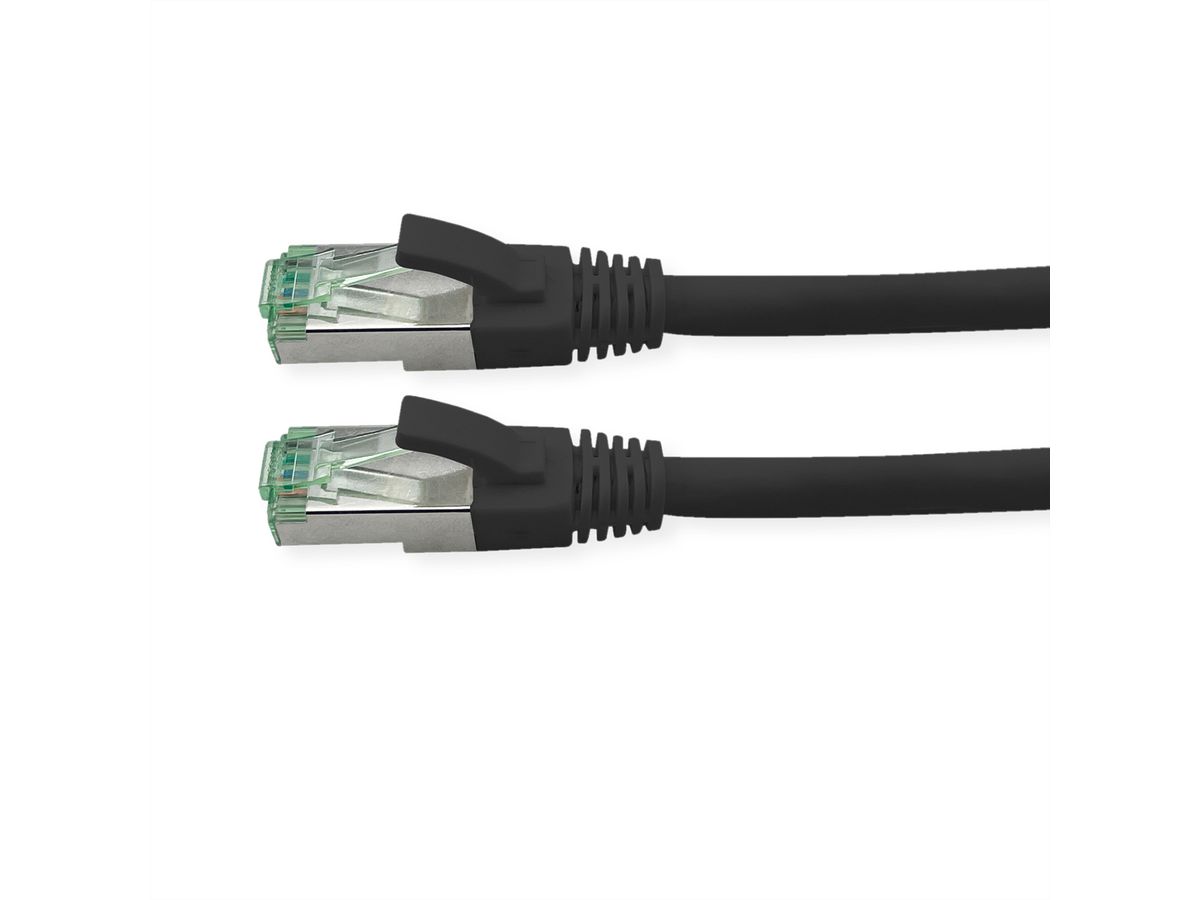 ROLINE RM Patchkabel Kat.6A S/FTP (PiMF), schwarz, 10 m