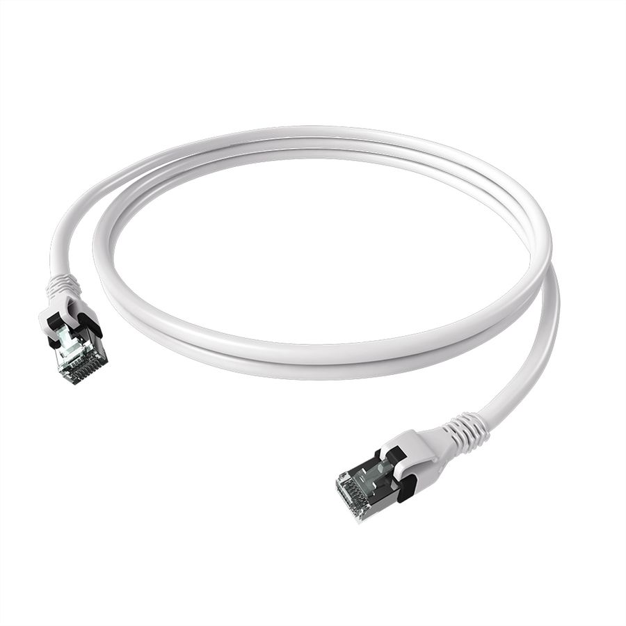 EasyLan DualBoot PushPull IP20 Patchkabel, Cat.6A (Class EA), S/FTP, weiß, 1 m