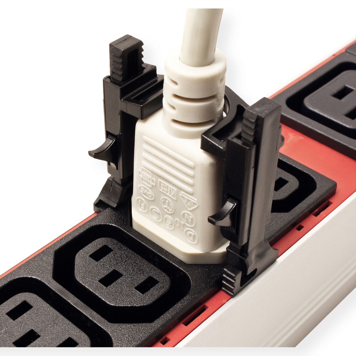 BACHMANN PDU Verriegelung für C13/C19 Buchsen, 6 Set, schwarz