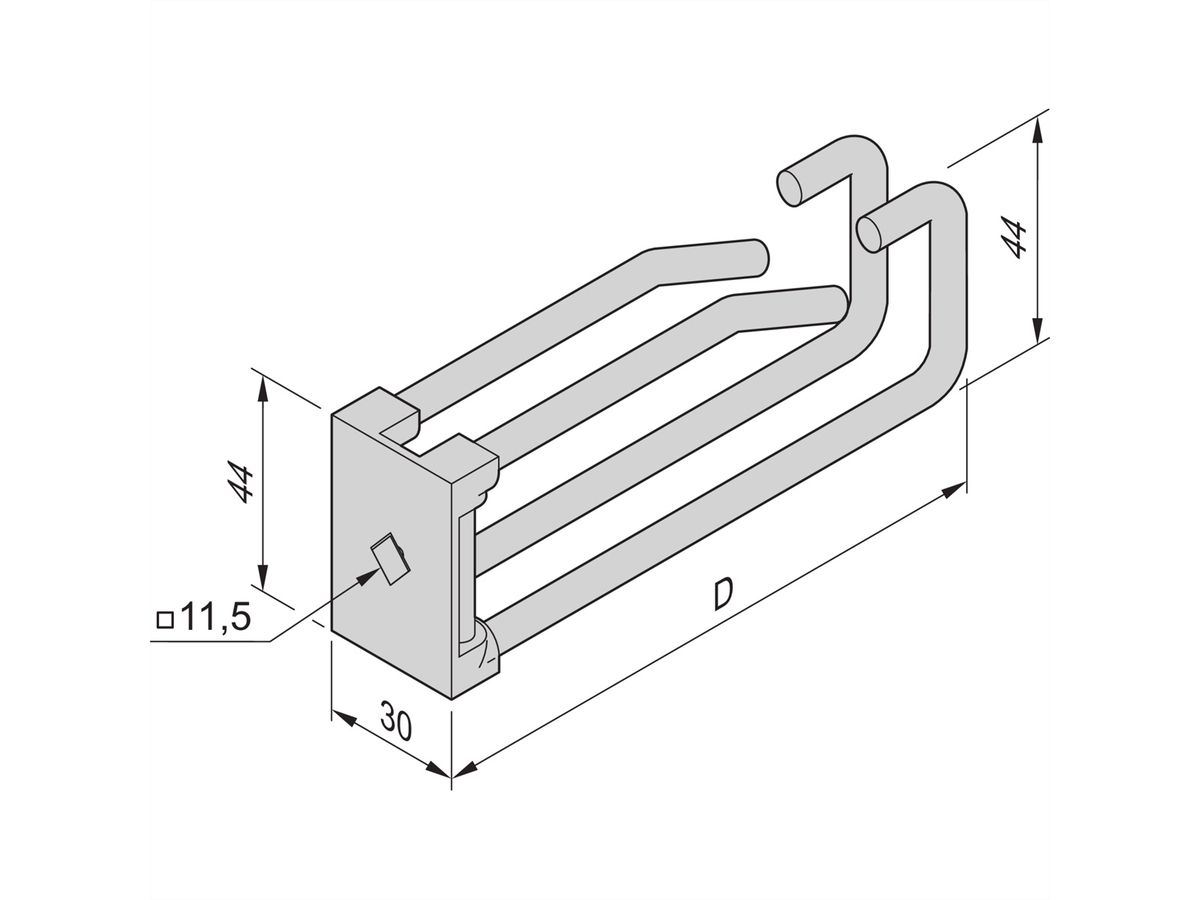 SCHROFF Doppel-Stahlkabelöse - DOP.KABELOESEN SET(110MM)5ST