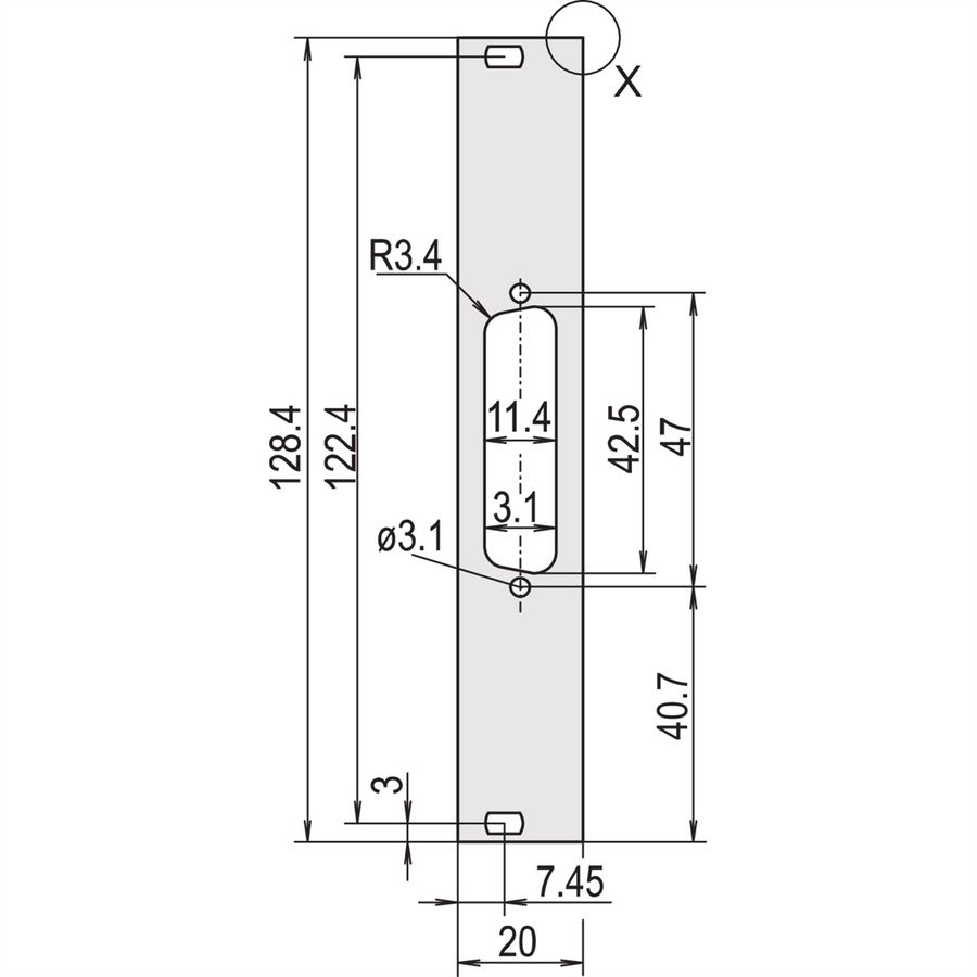 SCHROFF Frontplatten für D-Sub Steckverbinder - FRONTPR. 3HE 4TE 1X25 POLIG