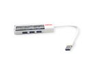 ROLINE Mobiler USB 3.2 Gen 1 Hub, 4fach, Typ A+C Anschlusskabel