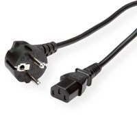 ROLINE GREEN Netzkabel, gerade IEC-Buchse, schwarz, 0,8 m