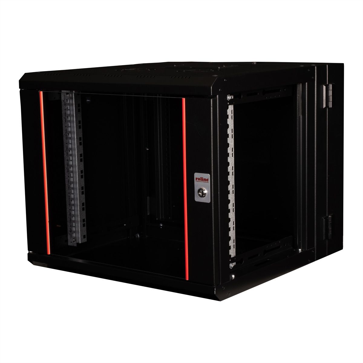 ROLINE 19-Zoll Wandgehäuse Pro 9 HE, 600x600 BxT zweiteilig schwenkbar schwarz